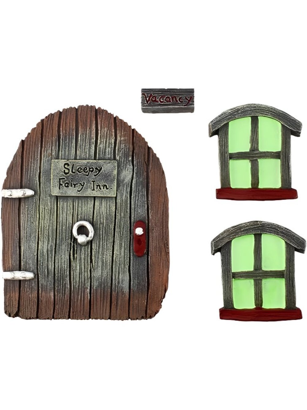 Fairy Garden Door and Windows Set (4-Piece Set) Ornaments, and Sculptures